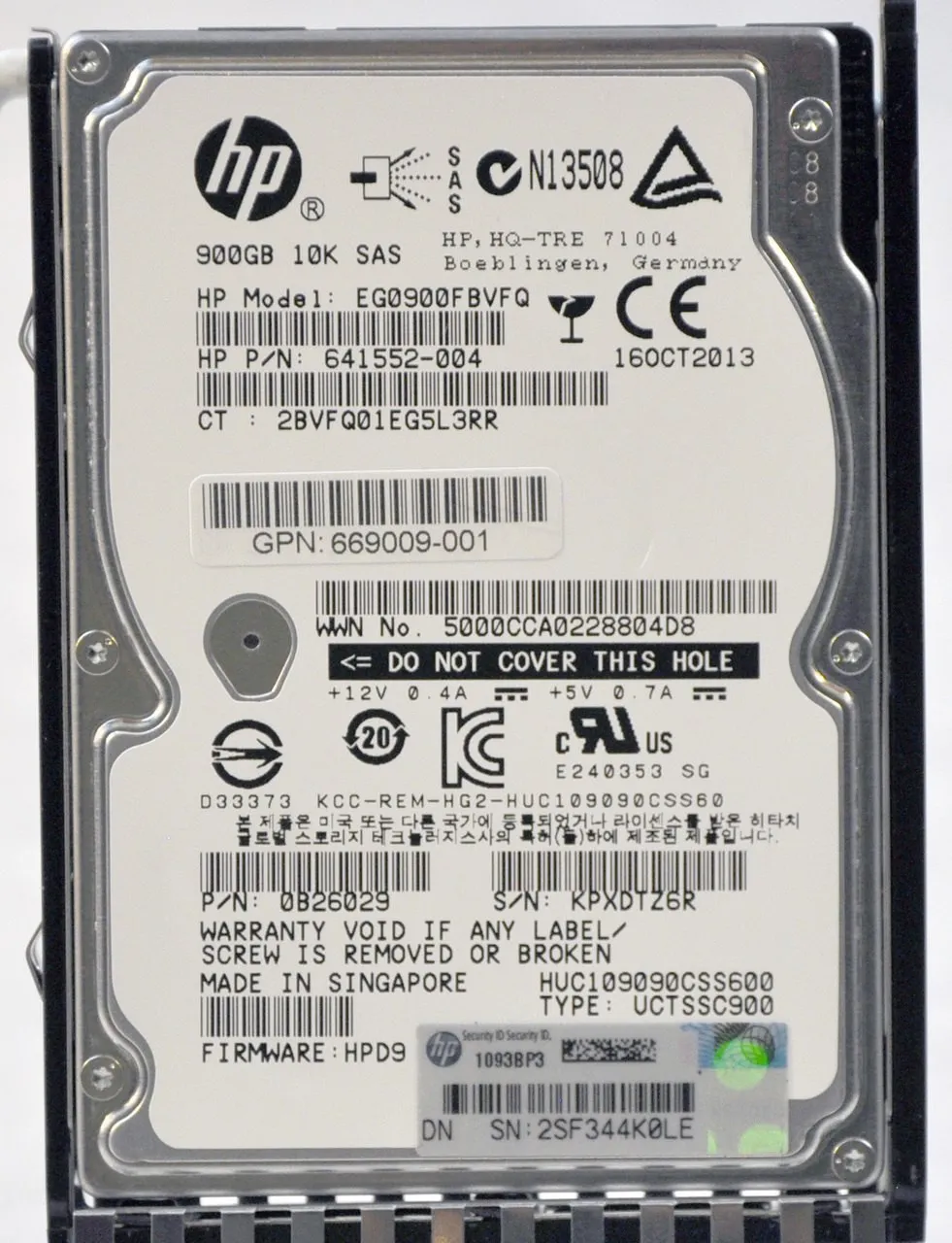 730703-001 HP HP MSA 900GB SAS 6G 10K SFF (2.5in) HDD