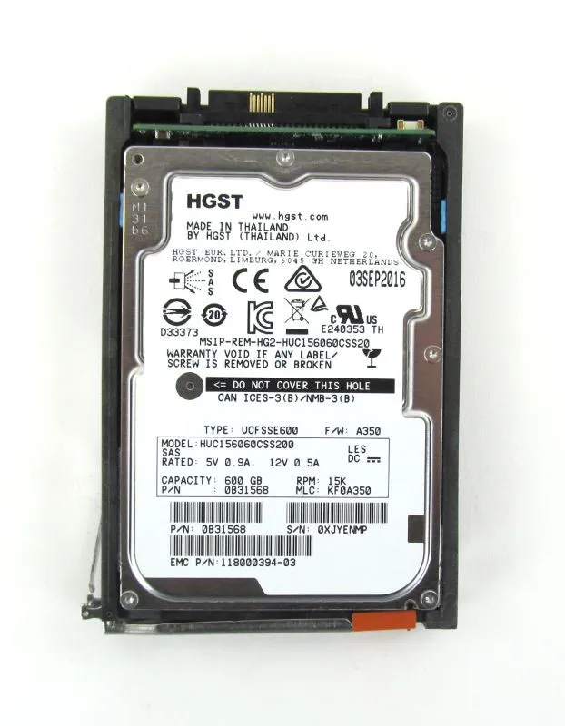 005050935 EMC 600GB 15K 6G 2,5INCH SAS HDD