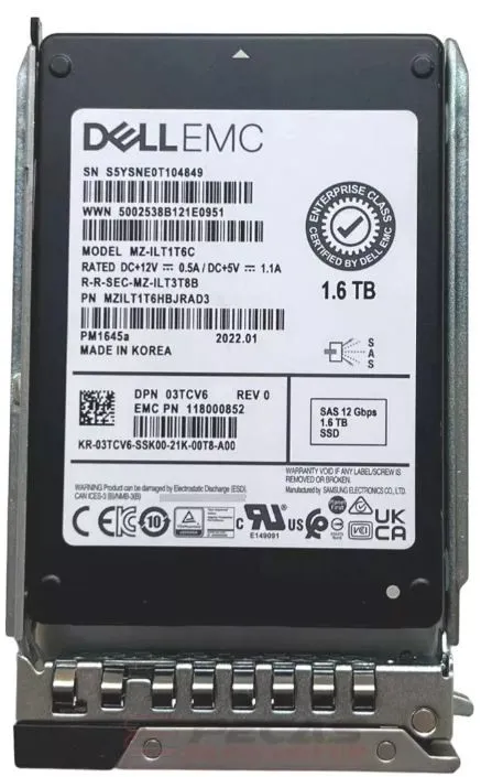 3TCV6 DELL PM1645A 1,6TB 12G 2,5INCH MU SAS SSD