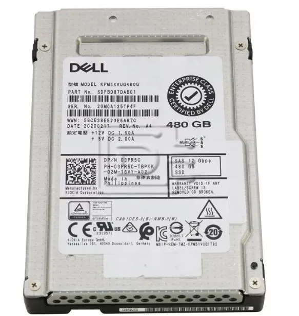 3PR5C DELL TOSHIBA MIXED USE 480GB 12G 2,5INCH SAS SSD