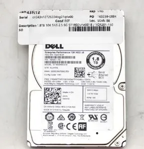 43N12 DELL 1,8TB 10K 6G 2,5INCH SAS HDD