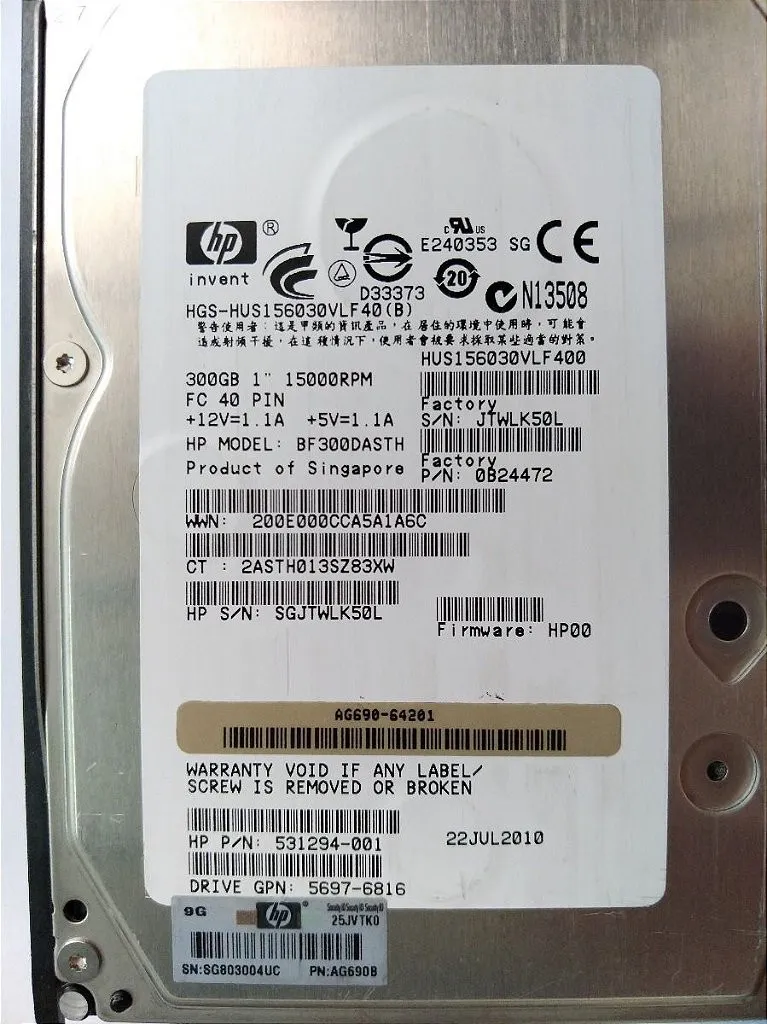 Hd 2,5 Sas DELL ST9300603ss 300gb 10k 3gb/s