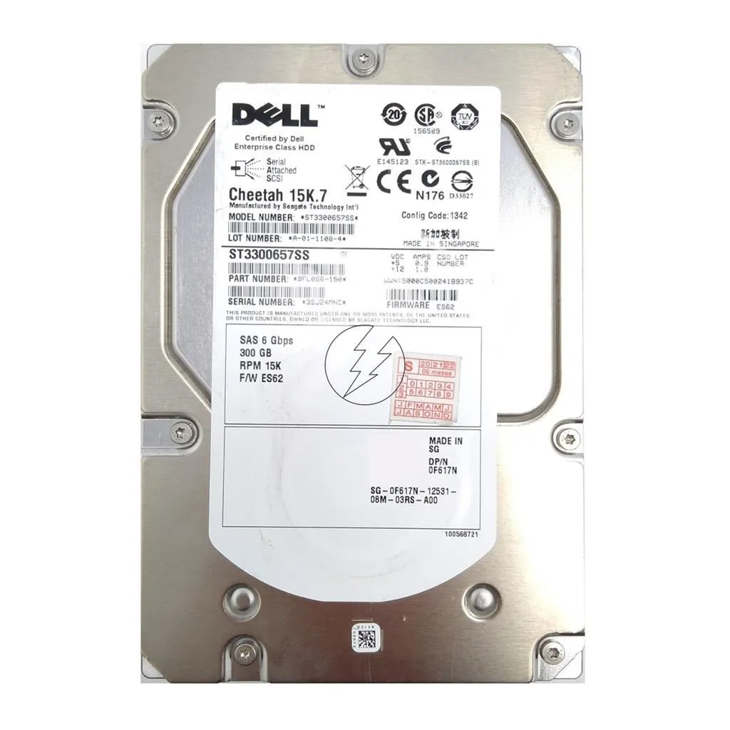 HD Dell 300GB, Sas, 3,5'  Pol, 15K: 0f617n