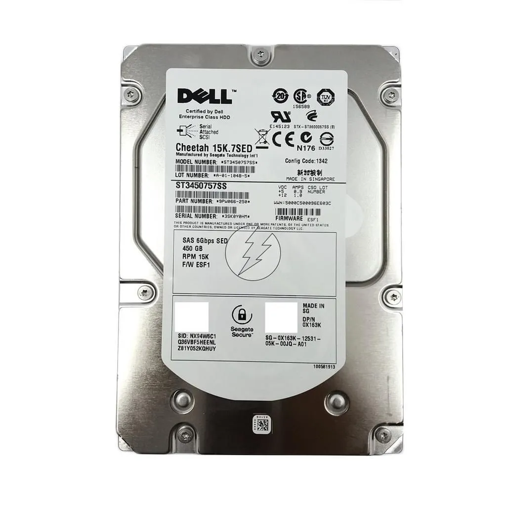 HD Dell 450GB, Sas, 3,5' 15k: ST3450757ss 0d32vd 9pw066-251