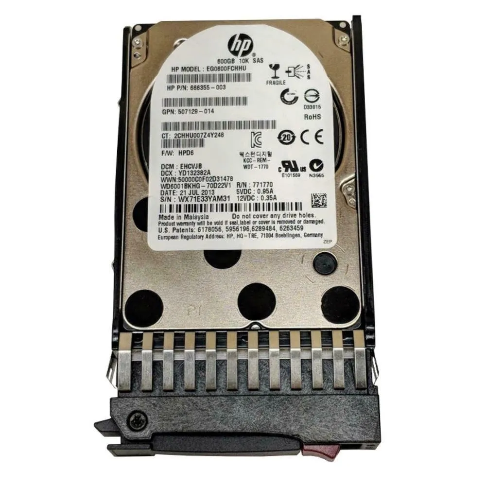 666355-003-SC HP HP 600GB SAS 6G 10K SFF (2.5in) SC HDD