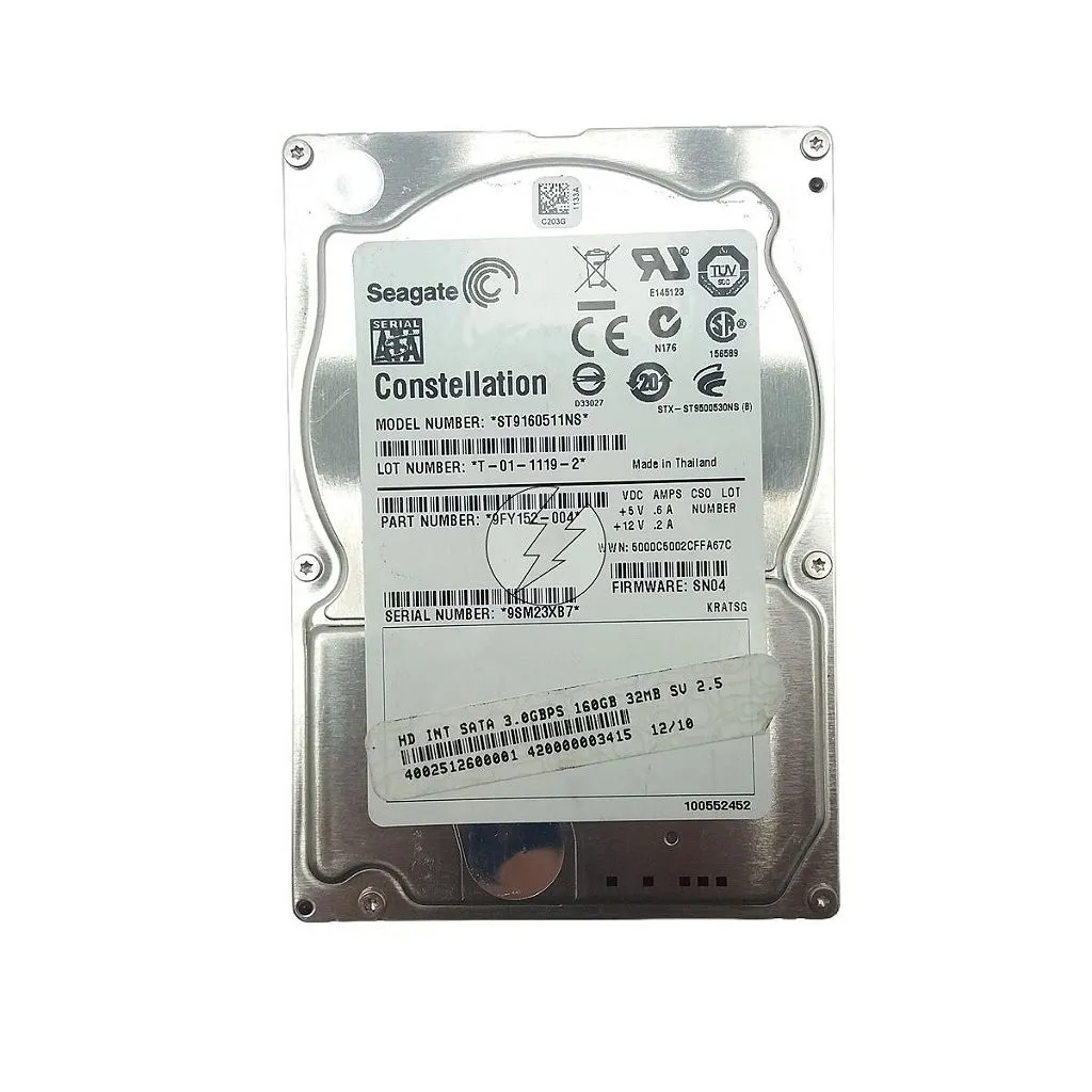 HD Seagate ST9160511NS 9FY152-004: 160GB SATA 2,5' 7,2K