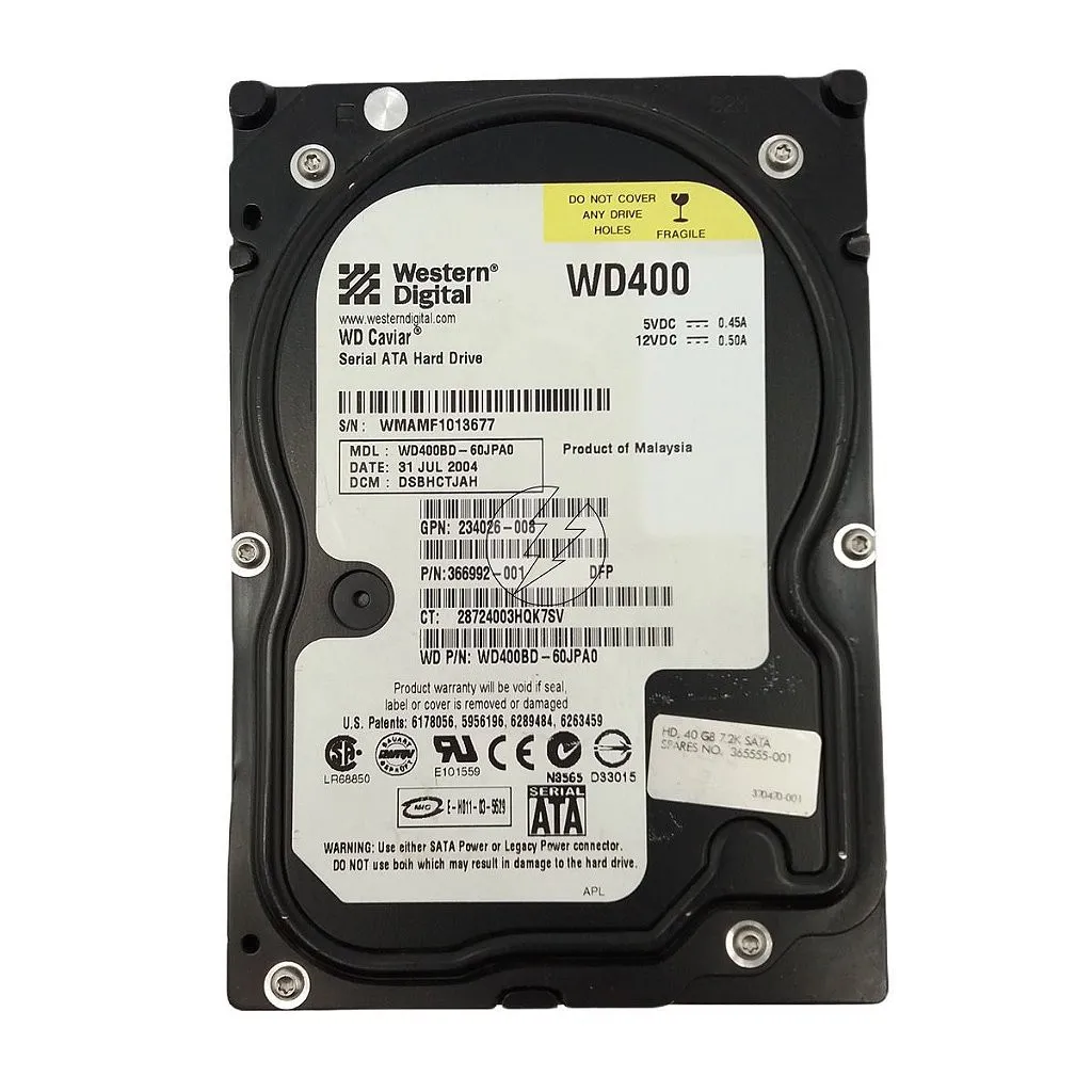 HD WD WD400BD-60JPA0 366992-008: 40GB SATA 3,5'