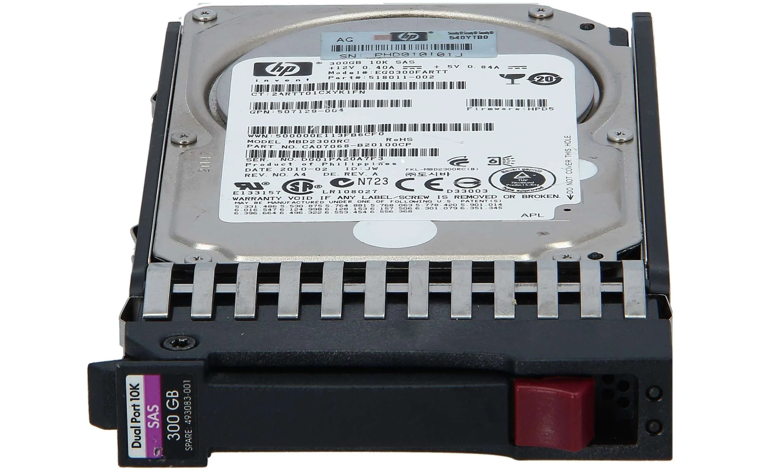 492620-B21 HP 300GB 10K 3G DP HOTSWAP 2,5INCH SAS HDD