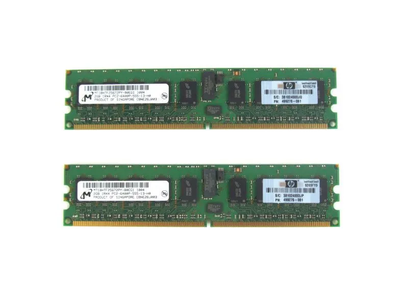 499276-061 HP 2GB (256MBx4). 800MHz. PC2-6400. Dual Rank (DR) registered ECC DDR2 DIMM memory module