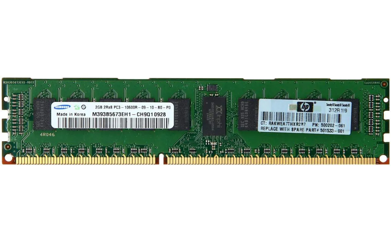 500656-S21 HPQ HP 2GB 2Rx8 PC3-10600R-9
