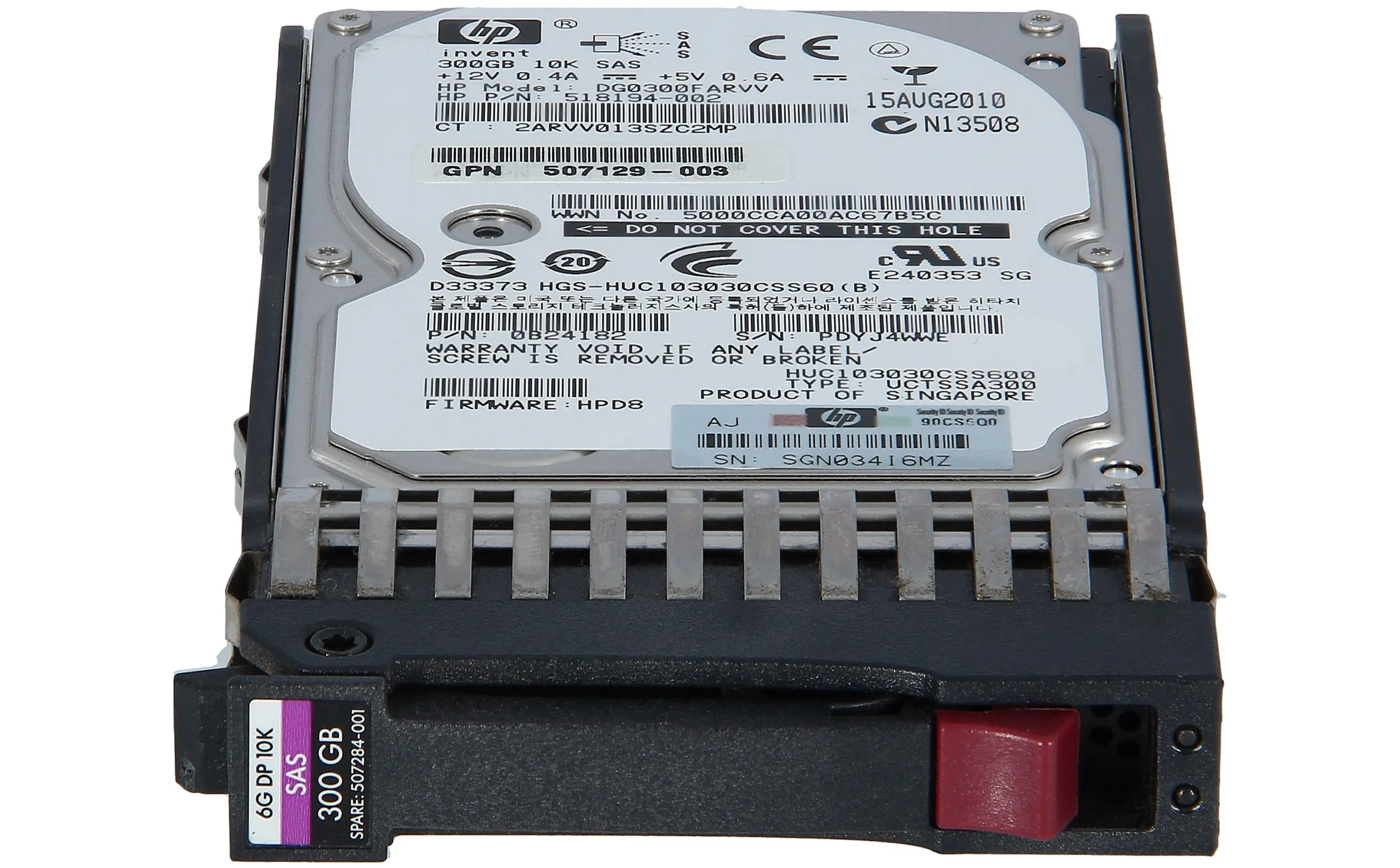 507127-B21 HP 300GB 10K 6G DP 2,5INCH SAS HDD