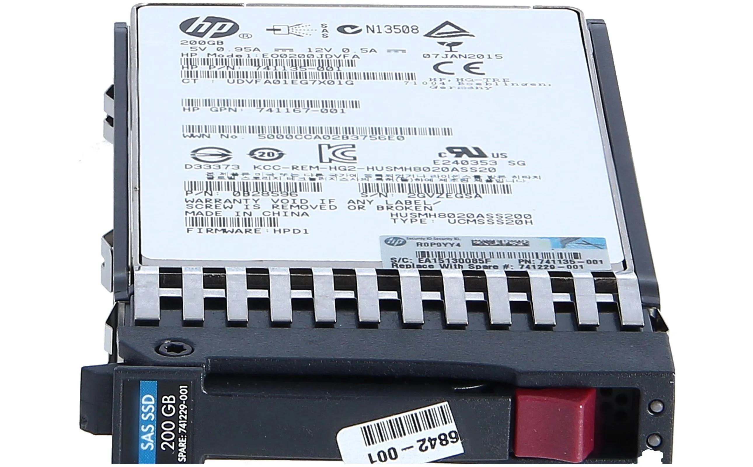 741148-B21 HP 200GB 12G SAS HIGH ENDURANCE 2,5INCH SSD
