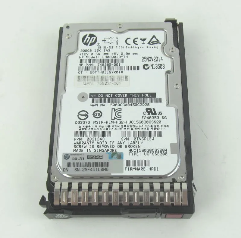 759208-B21 HP 300GB 15K 12G 2,5INCH SAS HDD