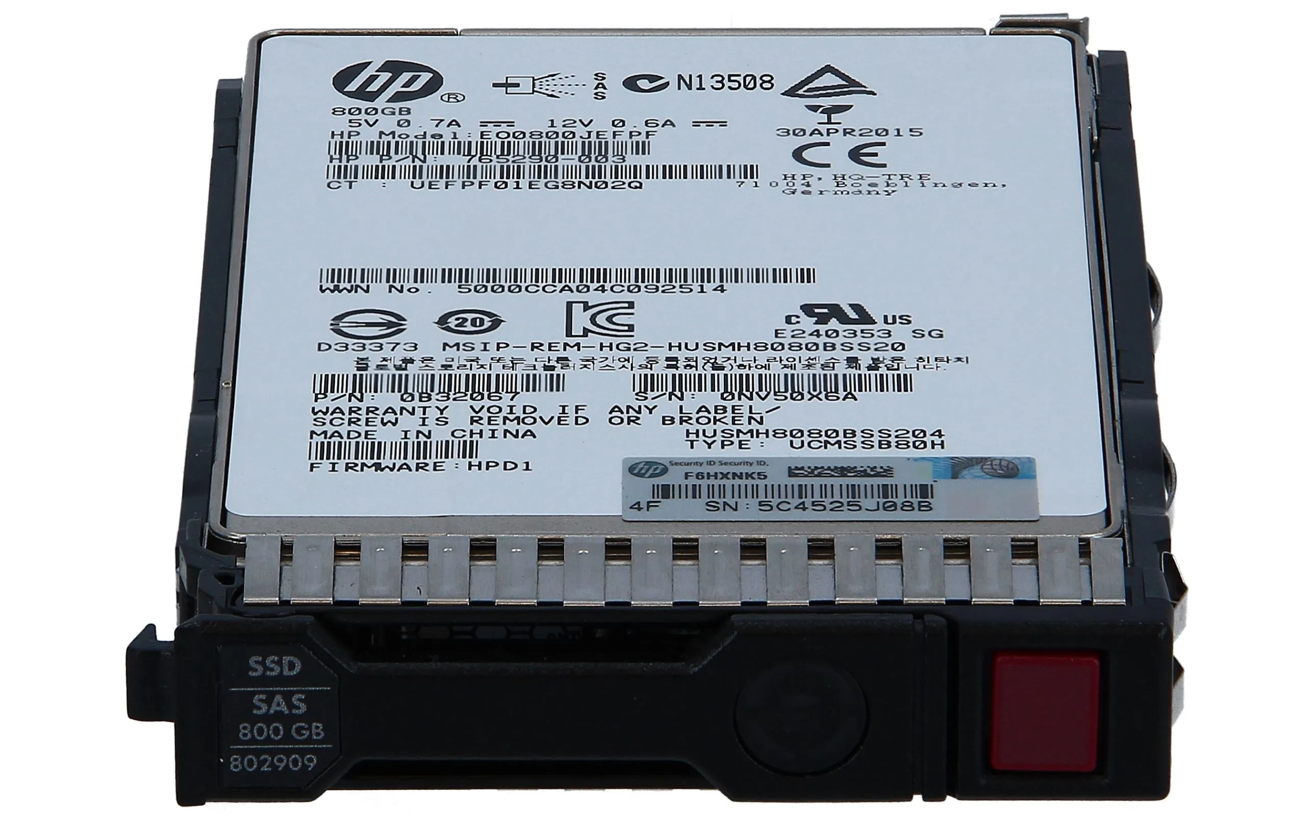 802586-B21 HP 800GB 12G SAS 2,5IN WI SC SSD