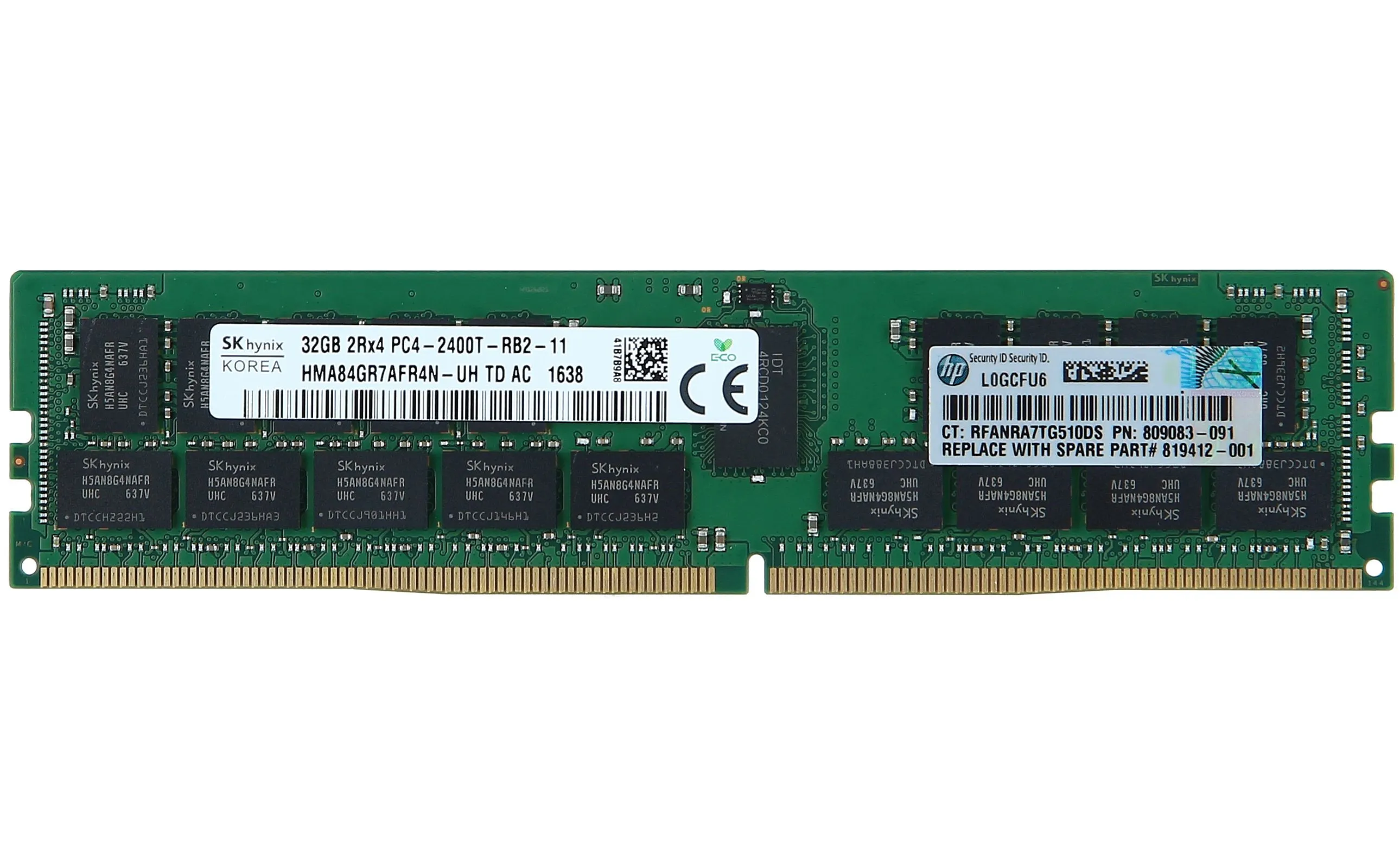 805351-B21 SAMSUNG 32GB (1*32GB) 2RX4 PC4-19200T-R DDR4-2400MHZ RDIMM