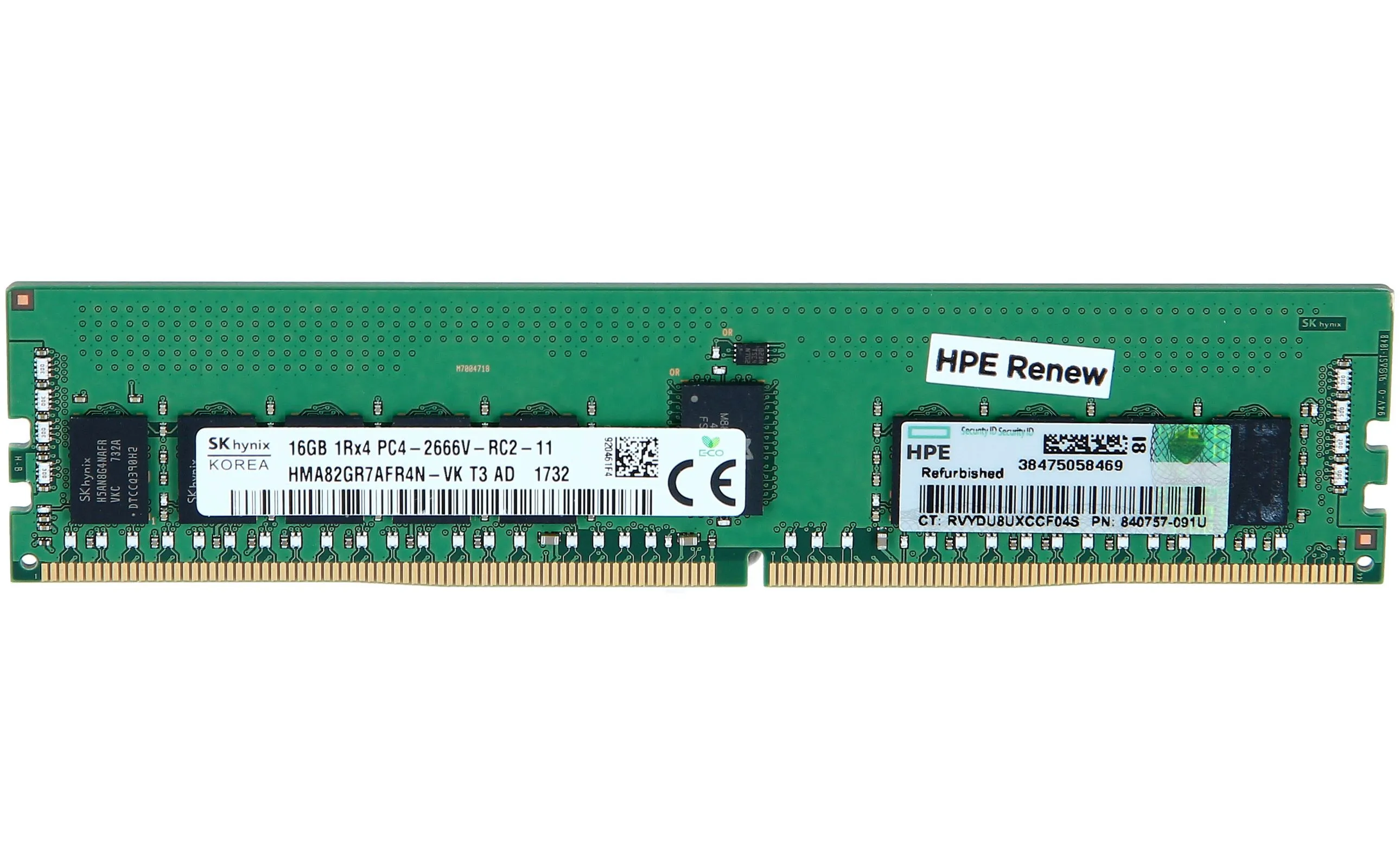 815098-B21 SAMSUNG 16GB (1*16GB) 1RX4 PC4-21300V-R DDR4-2666MHZ RDIMM