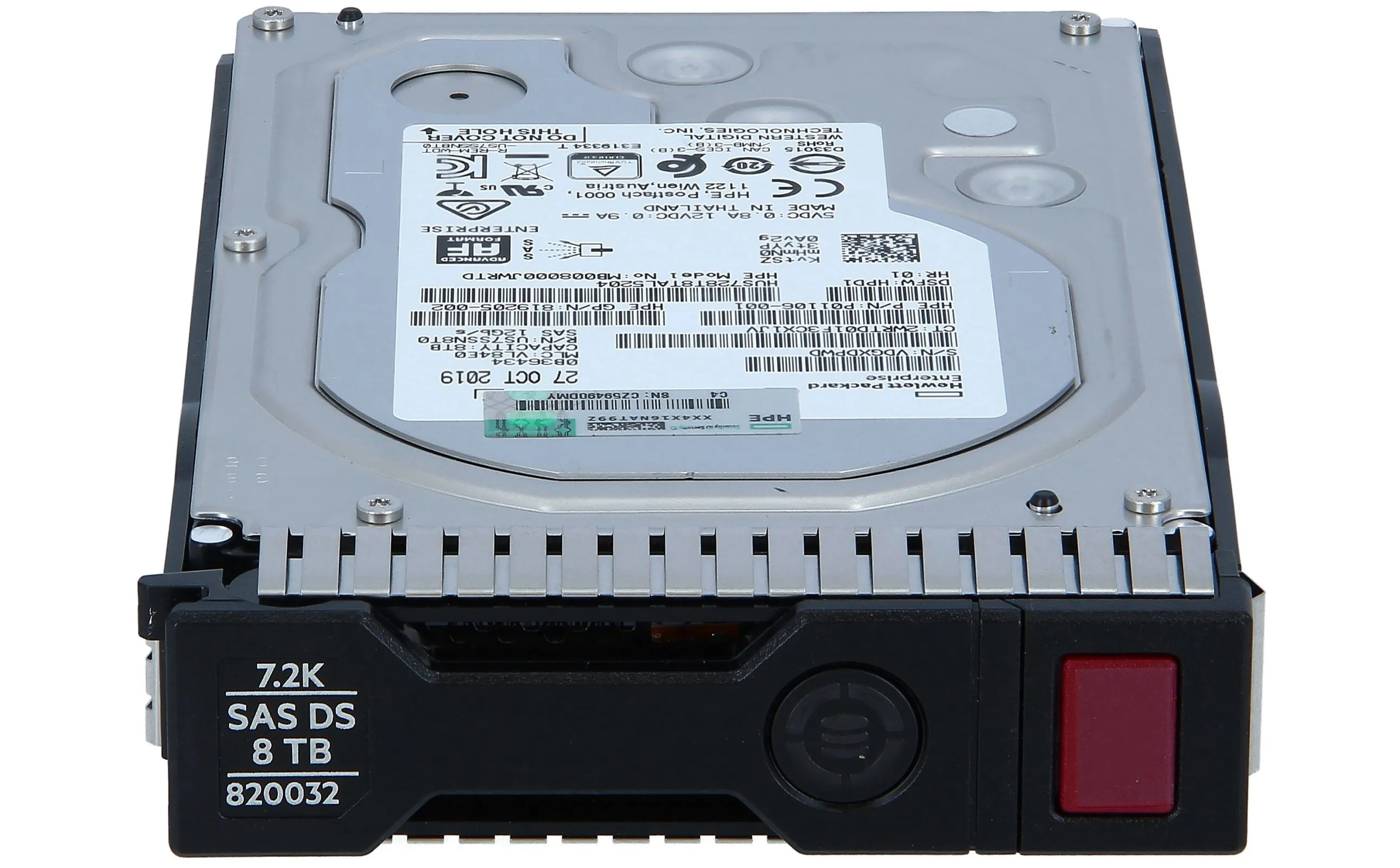 819201-B21-NL HPE 8TB 7.2K 12G 3.5INCH 512E SC MDL SAS HDD G7 CADDY