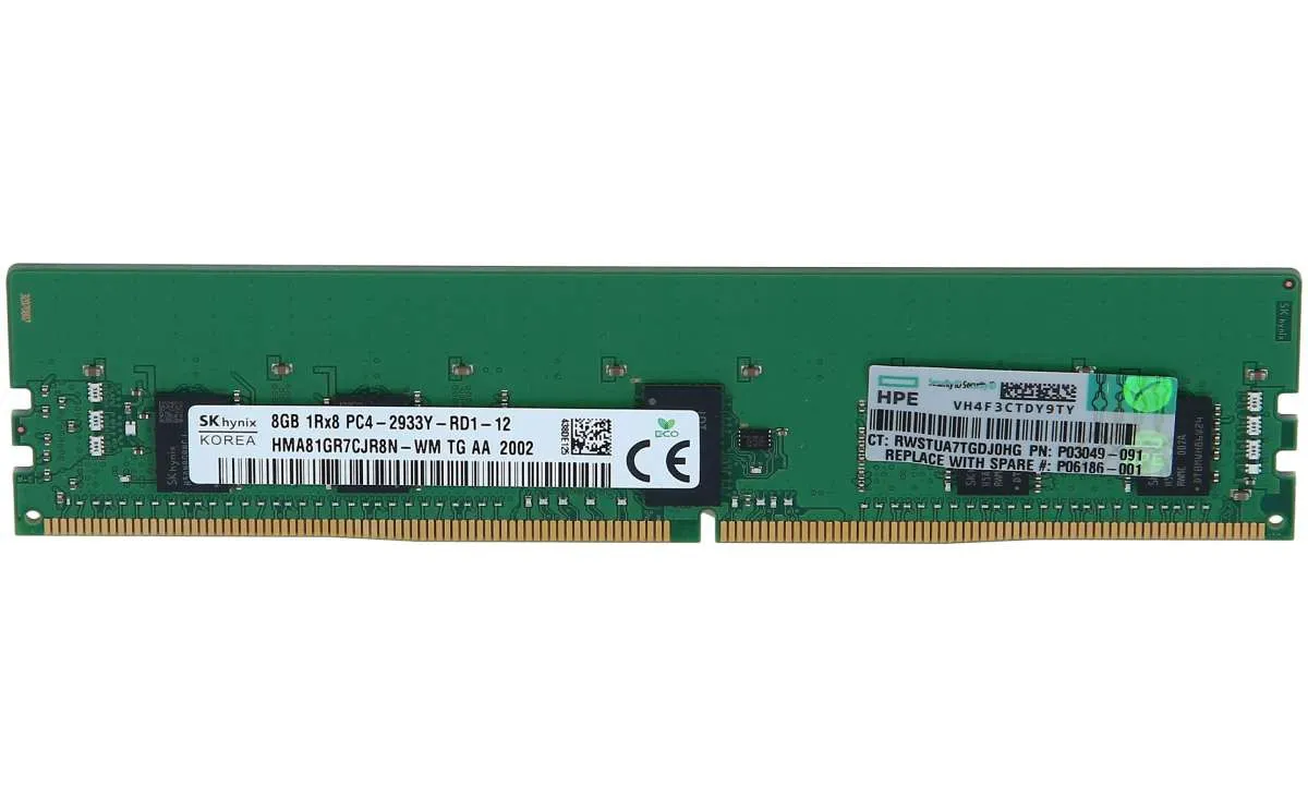 P00918-B21 SAMSUNG 8GB (1*8GB) 1RX8 PC4-23400Y-R DDR4-2933MHZ RDIMM