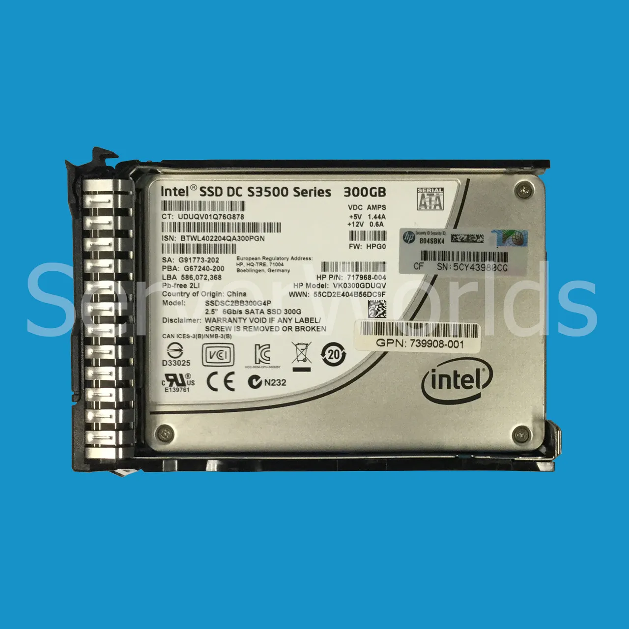 739954-001 HP HP 300GB 6G SATA Value Endurance SFF (2.5in) SC SSD