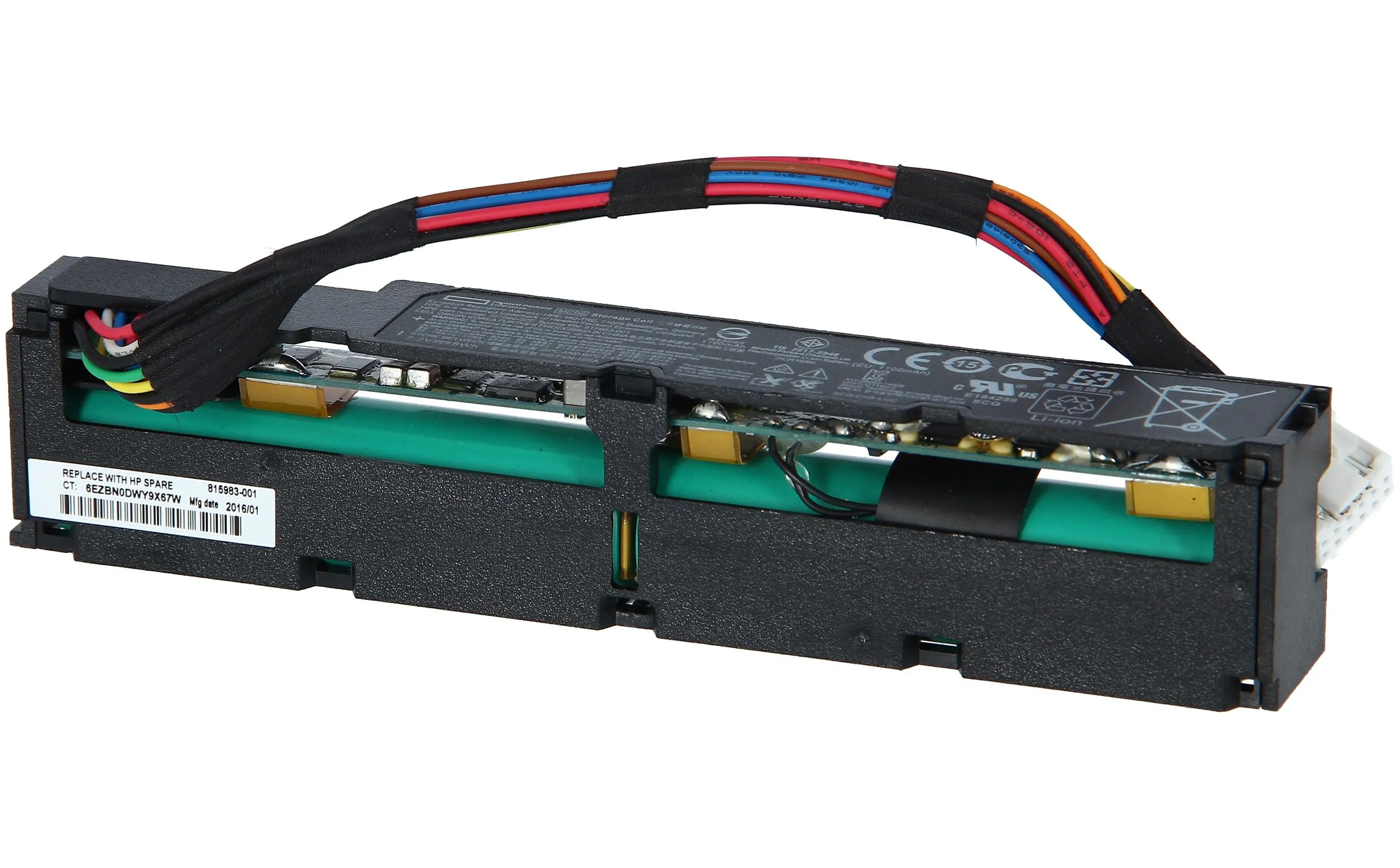 815983-001 HP 96W Smart Storage Battery - For DL/ML/SL Generation 9 series of servers - One battery pack provides flash back write cache (FBWC) for all the drive controllers in the server - Connects to the system I/O board. 145mm (5.7-inch) long cable Par