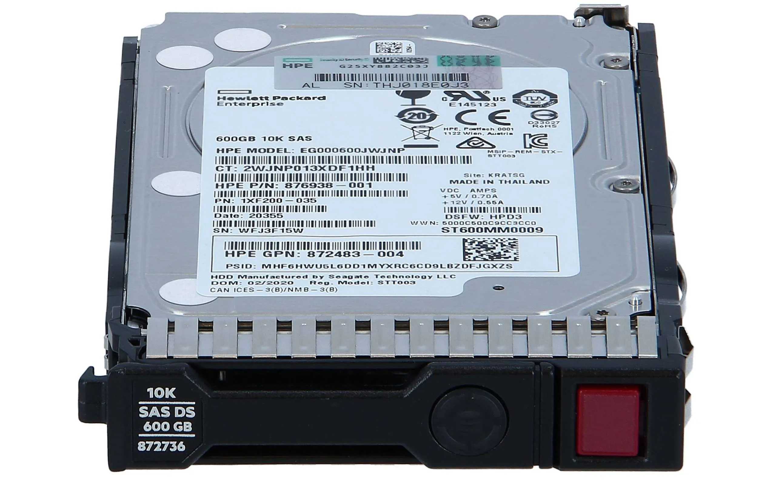872477-B21 HP 600GB 10K 12G 2.5INCH SAS HDD