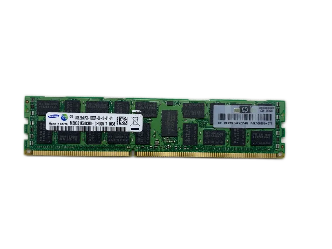 MEMORIA HP 8GB DDR3 PC3-10600R 133MHZ ECC 500205-071 M393B1K70CH0-CH9Q5