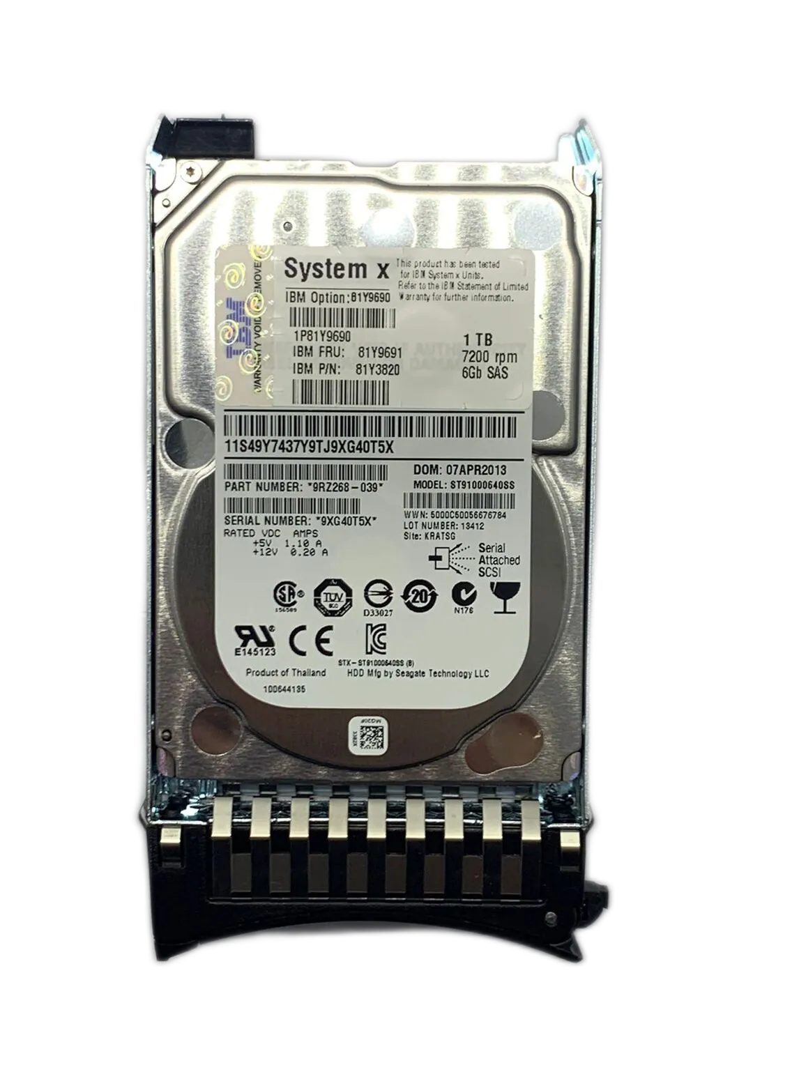 HD IBM 1TB NL SAS 7.2K 6GB 2.5 81Y9691 81Y3820