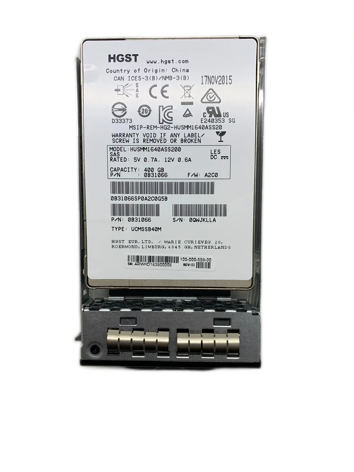 SSD HSGT SERVIDOR, 400GB, SAS, 2.5, B3106, HUSMM1640ASS200