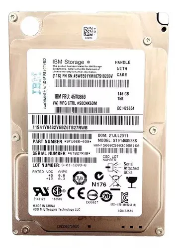 13x HD IBM 146GB 15K SAS 2.5 45W3869 9FU066-039 ST9146852SS