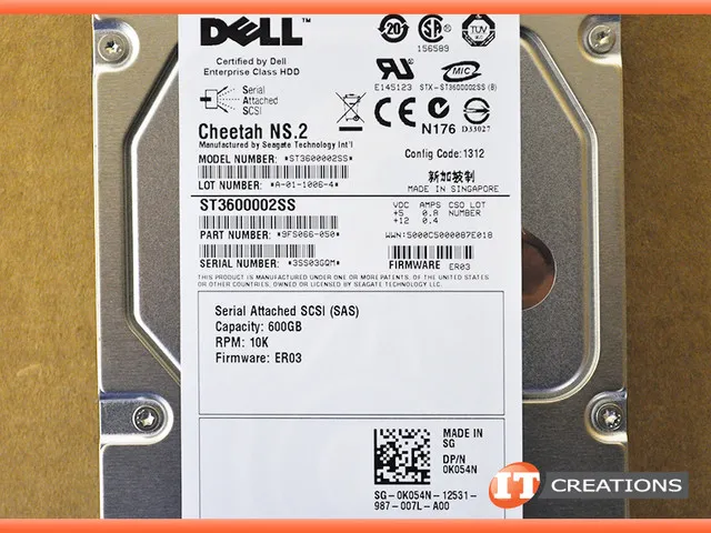 K054N DELL 600GB 10K 6G LFF SAS HDD