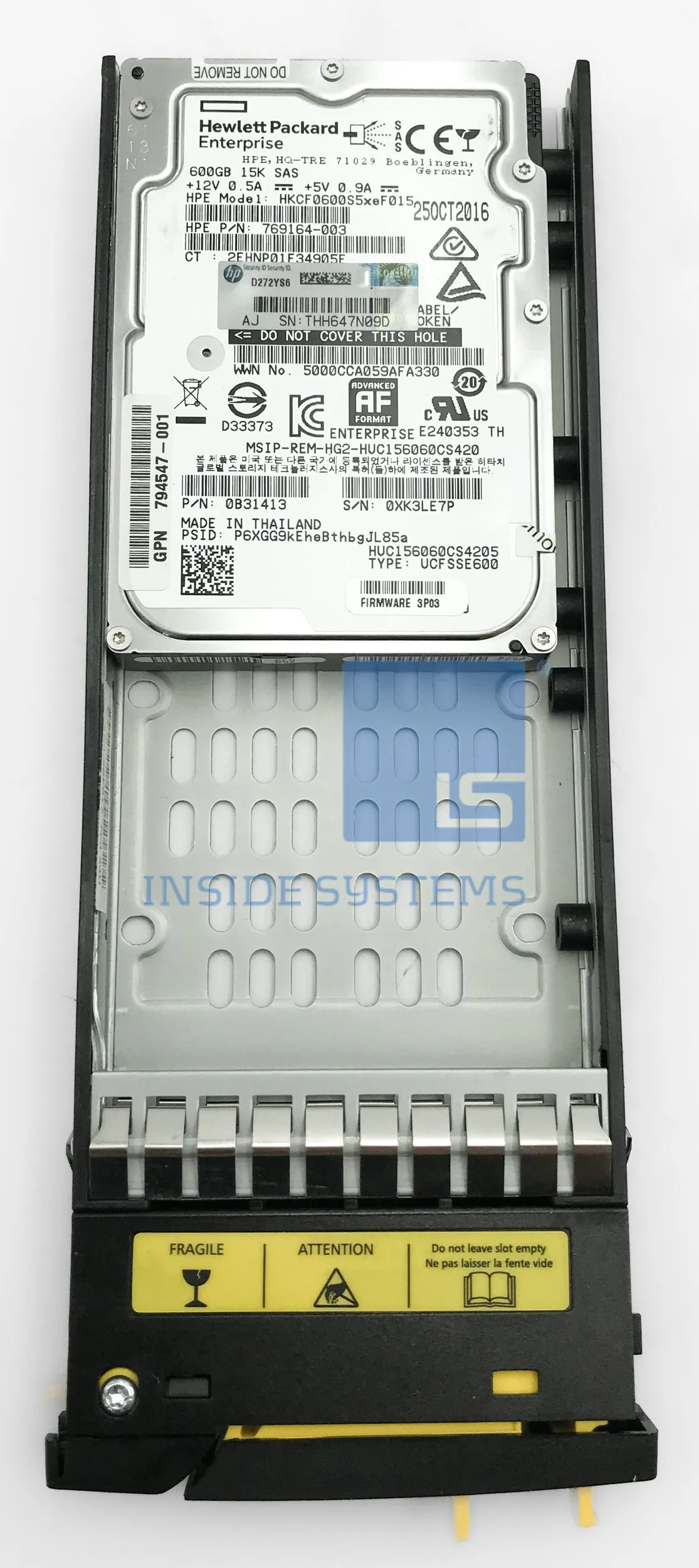 K0F24A HPE 3PAR STORESERV M6710 600GB 15K 6G 2,5INCH SAS HDD