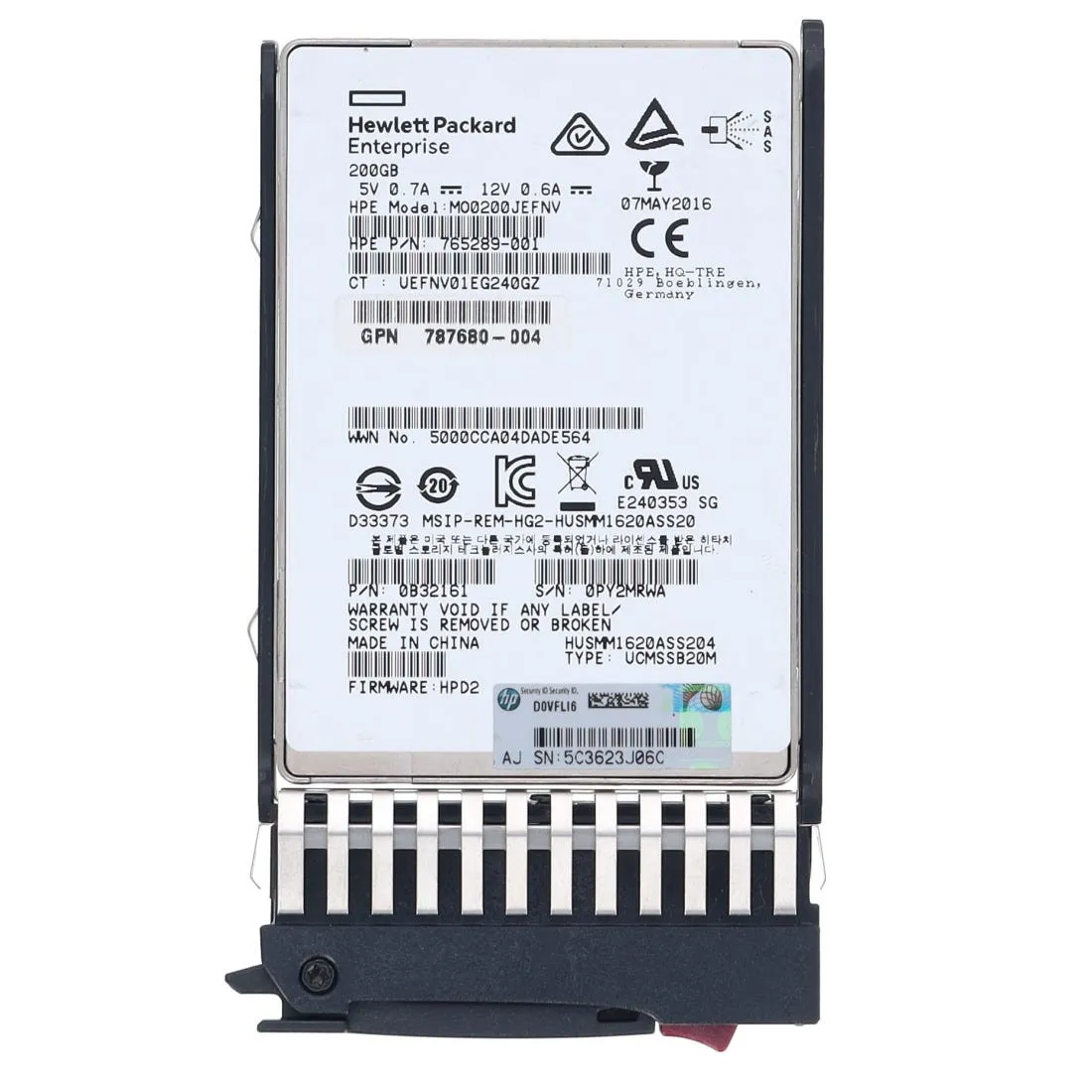 K2Q45A-NL HP MSA 200GB 12G 2,5IN SAS ME EM SSD - NO LABEL