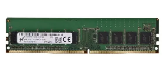 MTA9ASF51272AZ-2G3 MICRON 4GB (1*4GB) 1RX8 PC4-19200T-E DDR4-2400MHZ ECC UDIMM