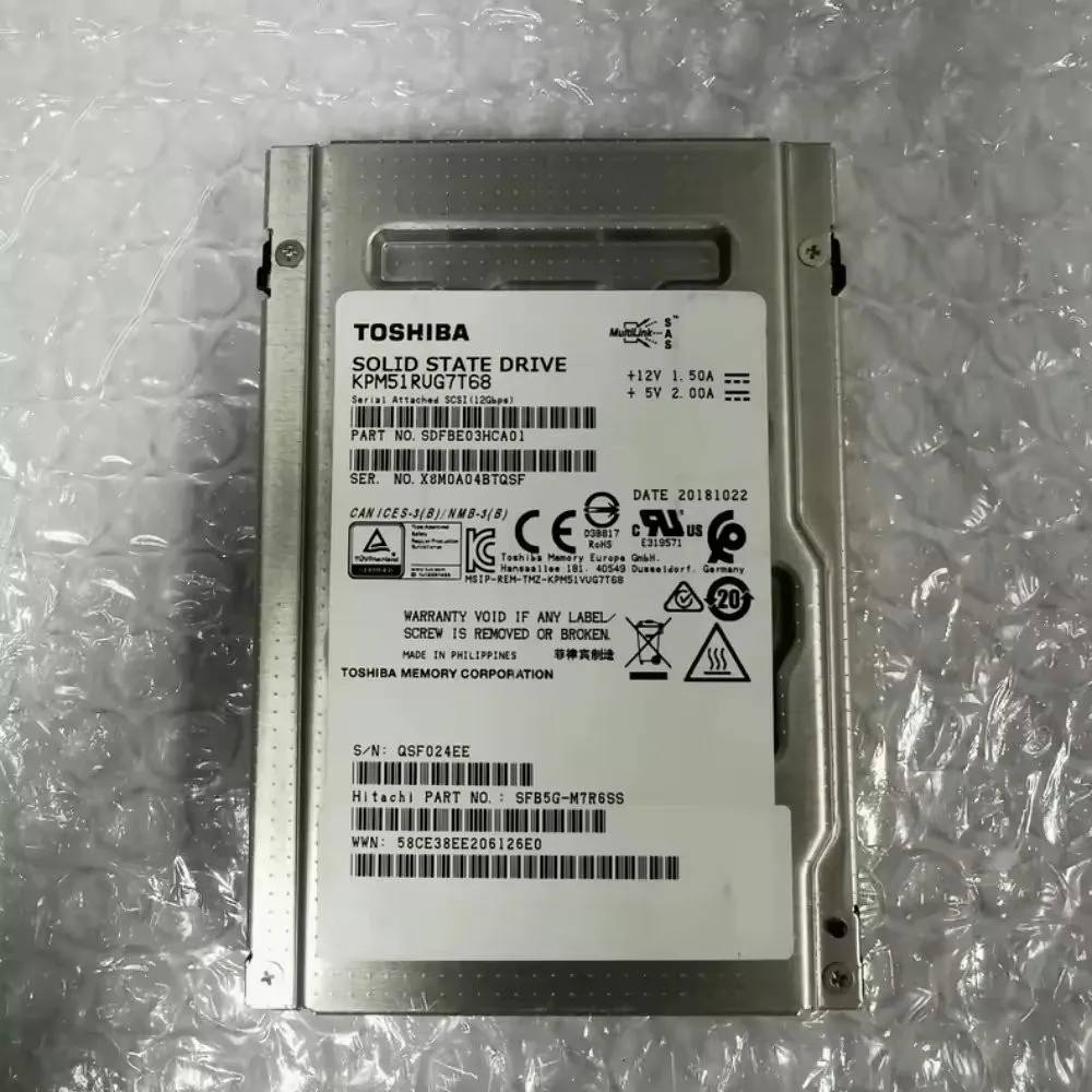 SSD TOSHIBA ENTERPRISE 7.68TB, KPM51RUG7T68, 2.5, SAS, 12GBPS, READ INTENSIVE