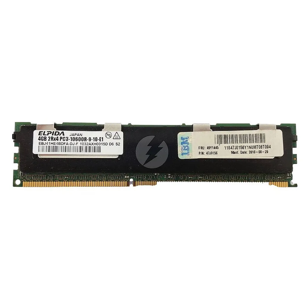 Memória RAM Elpida EBJ41HE4BDFA-DJ-F 47J0156 43X5047: DDR3, 4GB, 2Rx4, 1333R, RDIMM