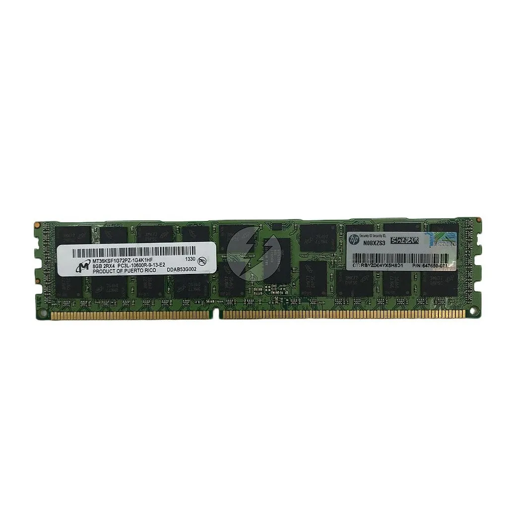 Memória RAM Mícron MT36KSF1G72PZ-1G4K1 647650-071: DDR3L, 8GB, 2Rx4, 1333MHz, 10600R, RDIMM