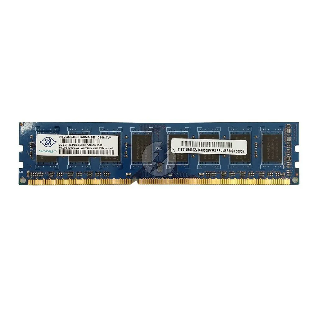 Memória RAM Nanya NT2GC64B8HA0NF-BE 46R3323: DDR3, 2GB, 2Rx8, 1066U, UDIMM