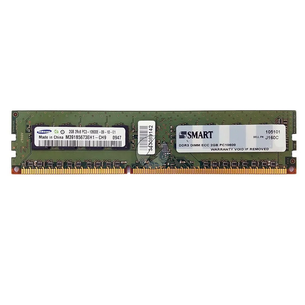 Memória RAM Samsung M391B5673EH1-CH9 J160C: DDR3, 2GB, 2Rx8, 1333E, ECC UDIMM