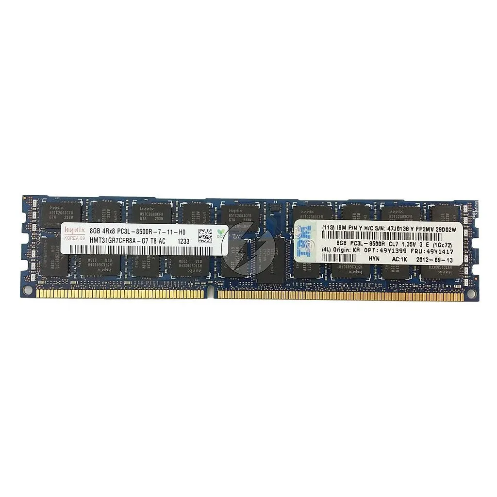 Memória RAM SK hynix HMT31GR7CFR8A-G7 47J0138 49Y1417: DDR3L, 8GB, 4Rx8, 1066R, RDIMM