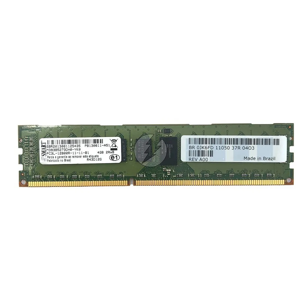 Memória RAM SMART M393B5273DH0-YK0 R43D12G 0JK6FD: DDR3L, 4GB, 2Rx8, 1600R, RDIMM