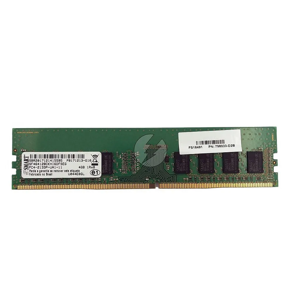 Memória RAM SMART SF484128CKHI6DFSEG U044E0GL 798033-D2B: DDR4, 4GB, 1Rx8, 2133P, ECC UDIMM