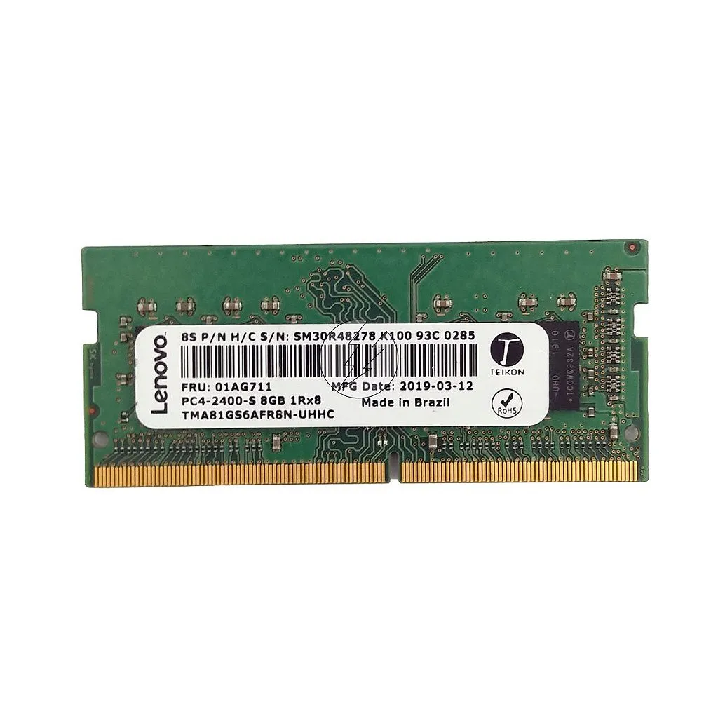 Memória RAM Teikon Lenovo TMA81GS6AFR8N-UHHC 01AG711 SM30R48278: DDR4, 8GB, 1Rx8, 2400, SODIMM