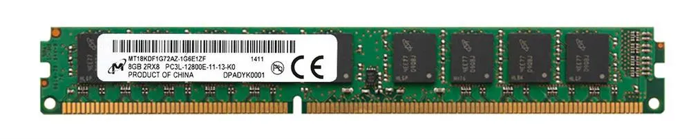 MT18KDF1G72AZ-1G6 MICRON 8GB (1*8GB) 2RX8 PC3L-12800E DDR3-1600MHZ VLP ECC UDIMM