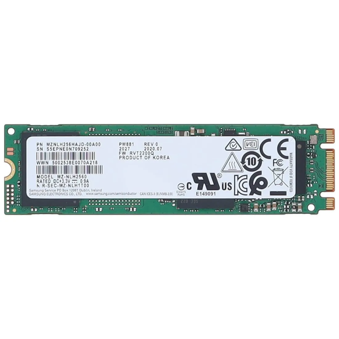 MZNLH256HAJD SAMSUNG PM881 256GB M.2 SATA III 3D TLC NAND SSD