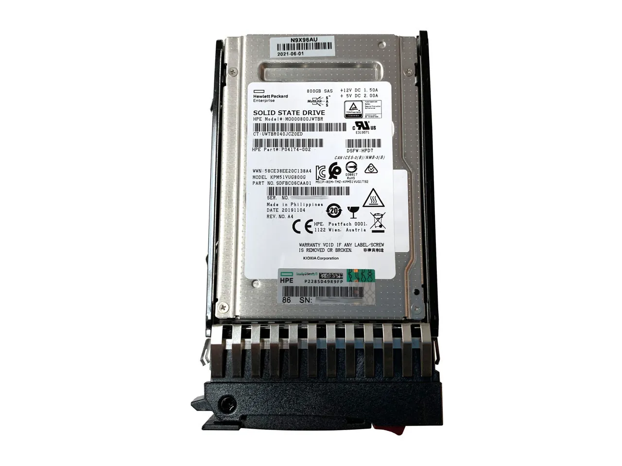 N9X96A HPE MSA 800GB SAS 12G Mixed Used SFF (2.5in) SSD