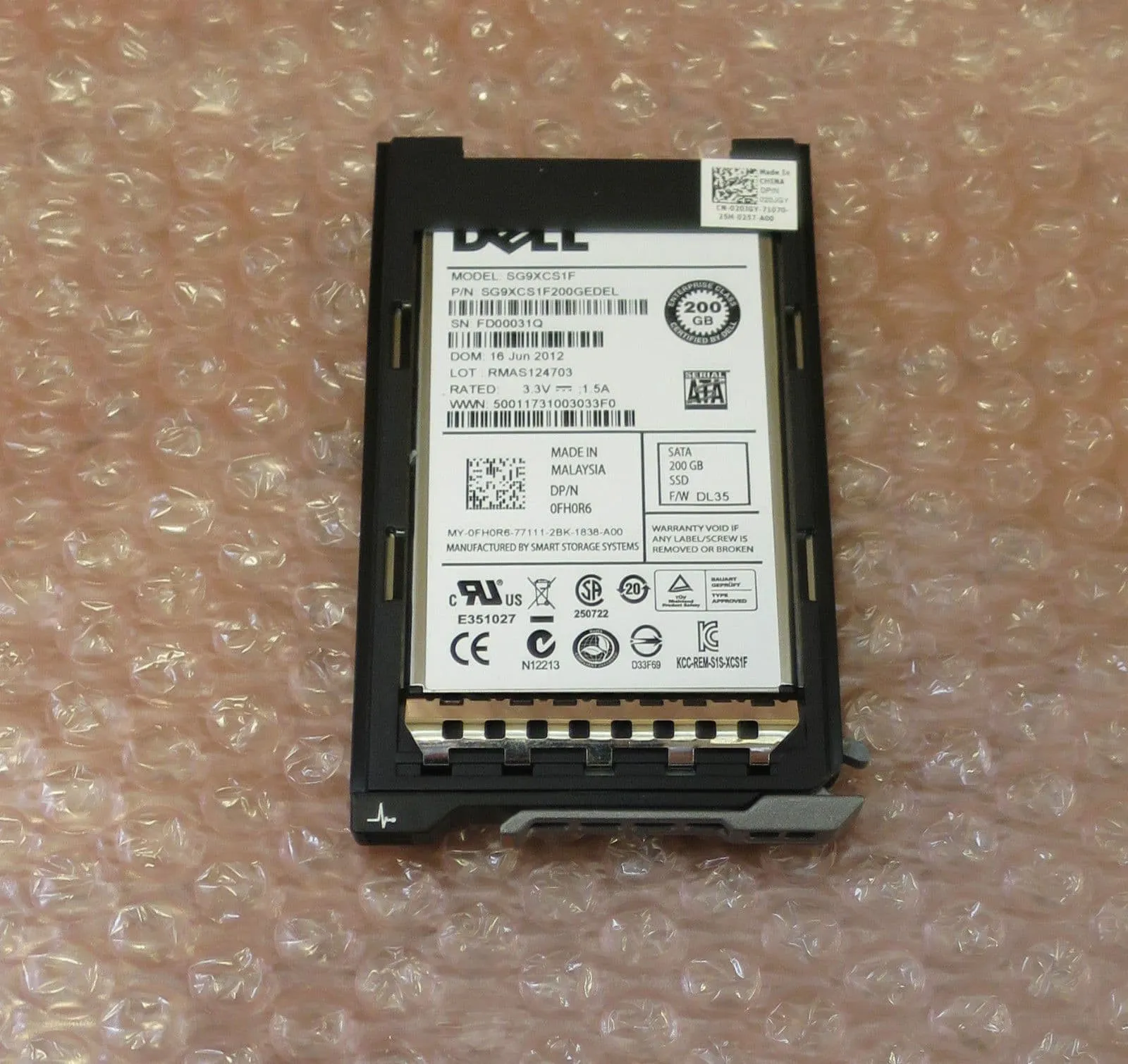 FH0R6 DELL 200GB 3G 1.8INCH SATA SSD