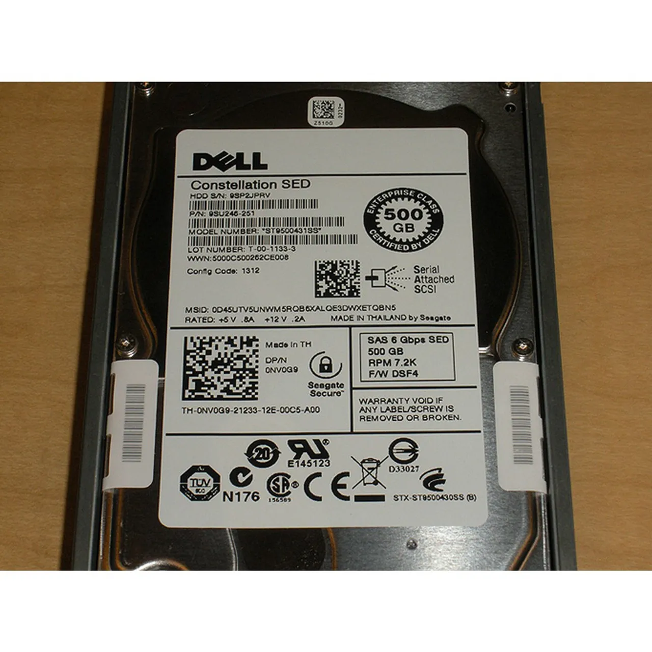 NV0G9 DELL 500GB 7.2K 6G 2.5INCH SAS HDD