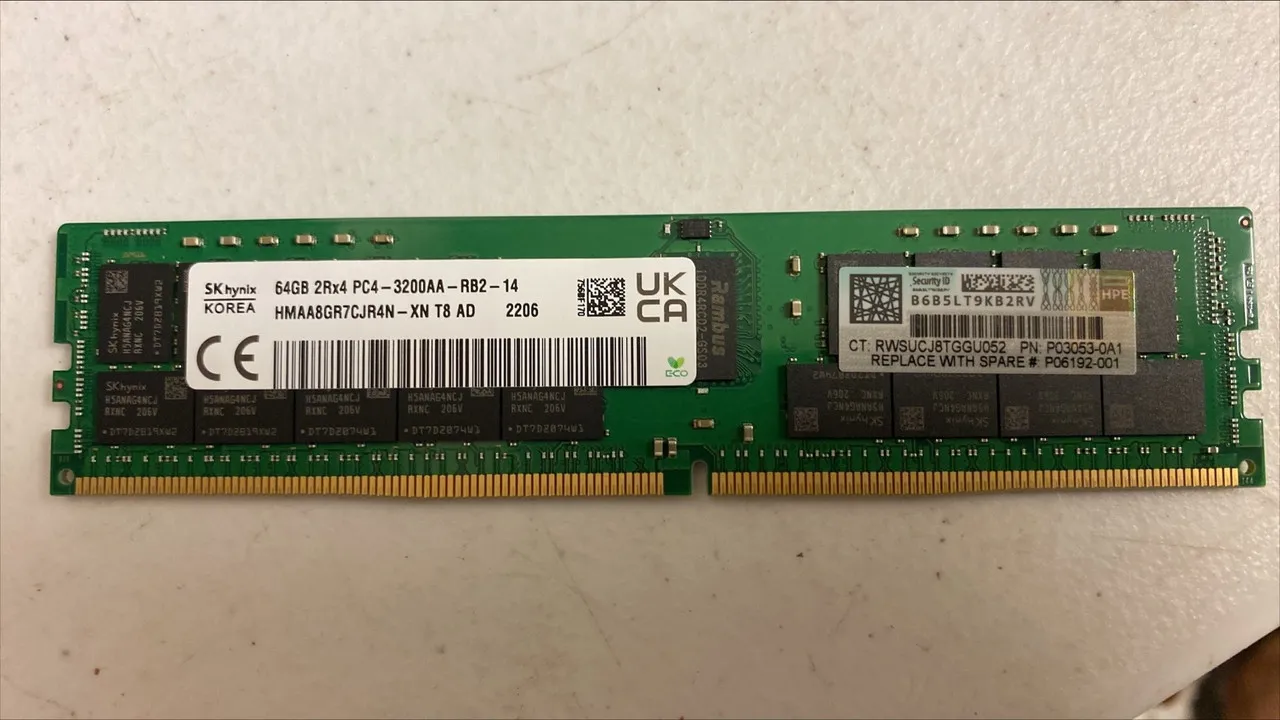 P06192-001 HP HPE 64GB 2Rx4 PC4-23400Y-R DDR4-2933MHZ MEMORY KIT