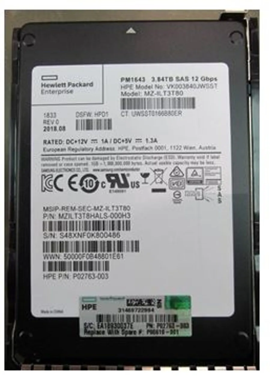 P08610-001 HP HPE 3.84TB SAS 12G Read Intensive SFF (2.5in) SC SSD