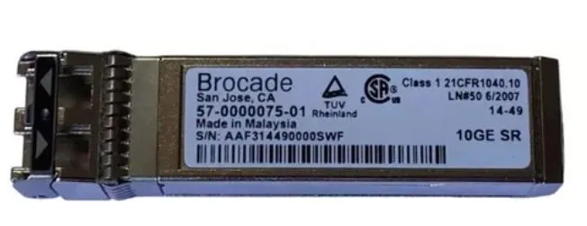 57-0000075-01 BROCADE 10GBASE-SR SFP+ 850NM SR TRANSCEIVER MODULE